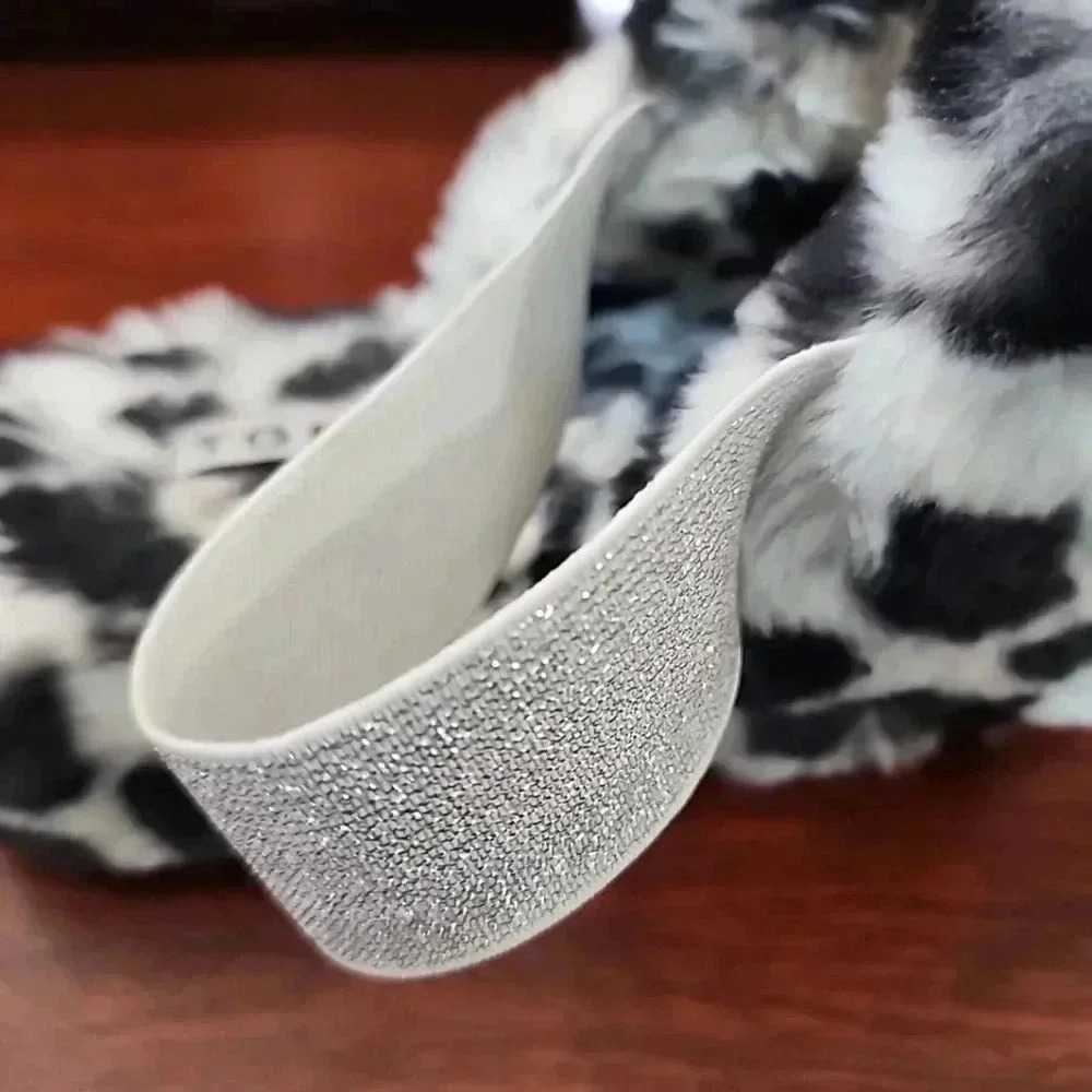 TORRID Faux Fur Double Band Leopard Platform Slippers. Size 8 - Picture 7 of 7
